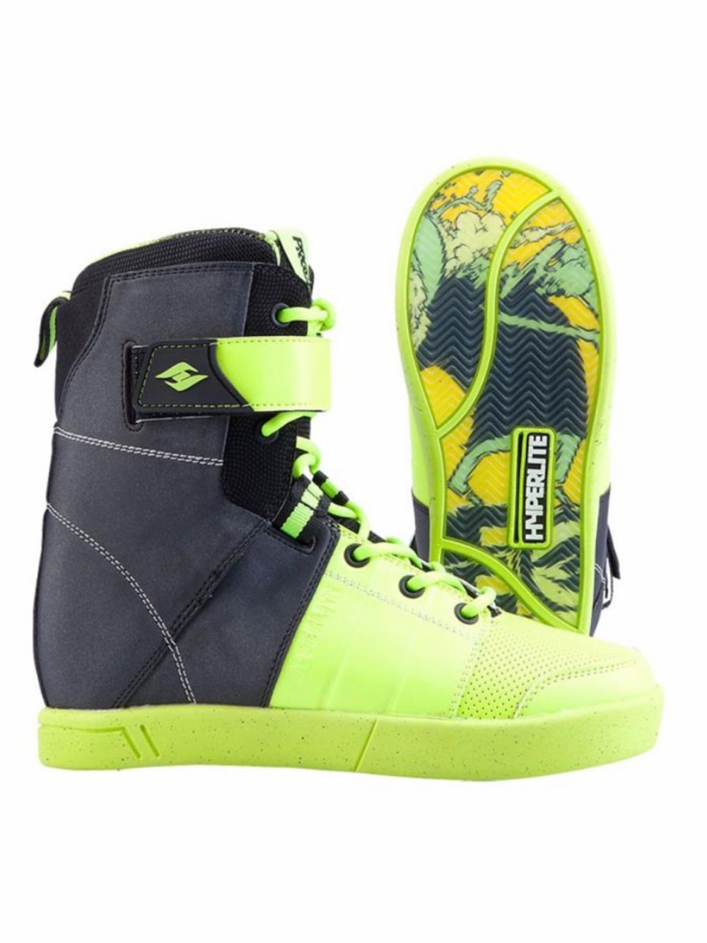 Mens Neon Green and Black Hyperlite Process 2014 Wakeboard Boots Size10 US